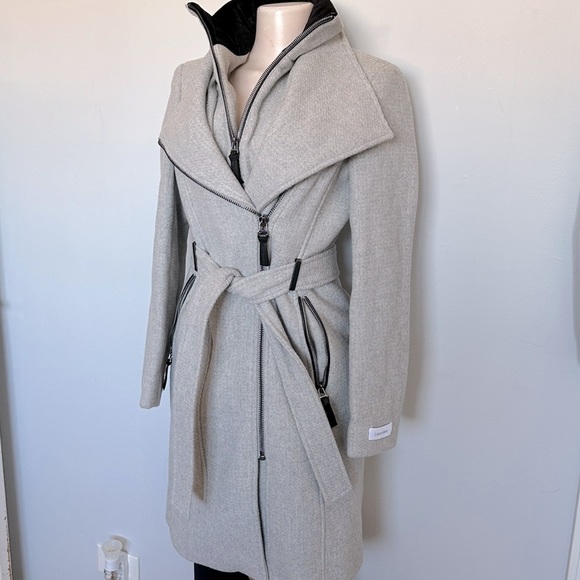 Calvin Klein Women's Belted Wrap Coat - Picture 8 of 14